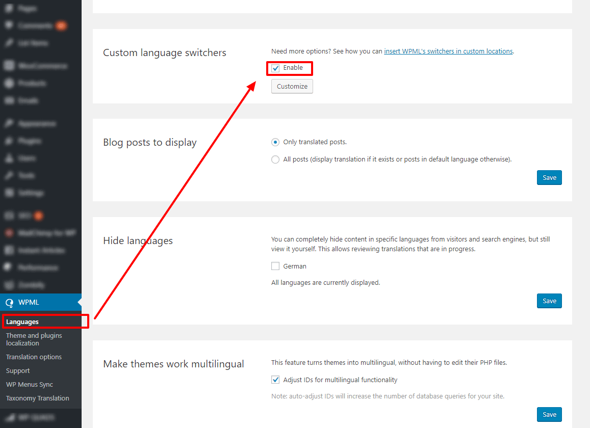 wordpress custom language switcher
